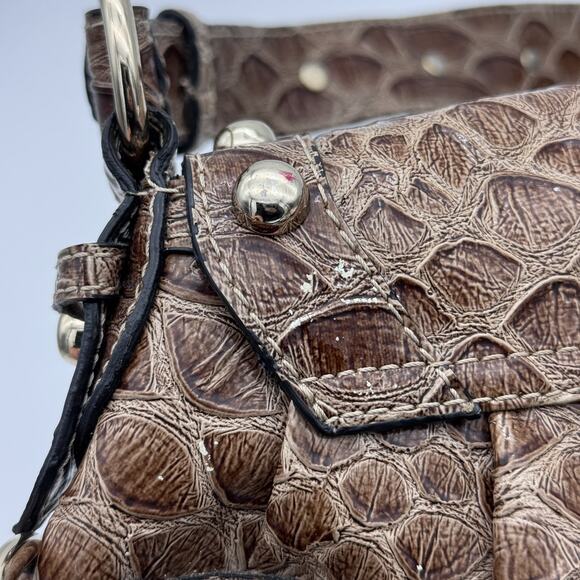 Guess Y2K Baguette Shoulder Bag Faux Patent Leather Croc Stud Purse Vintage - Picture 11 of 16